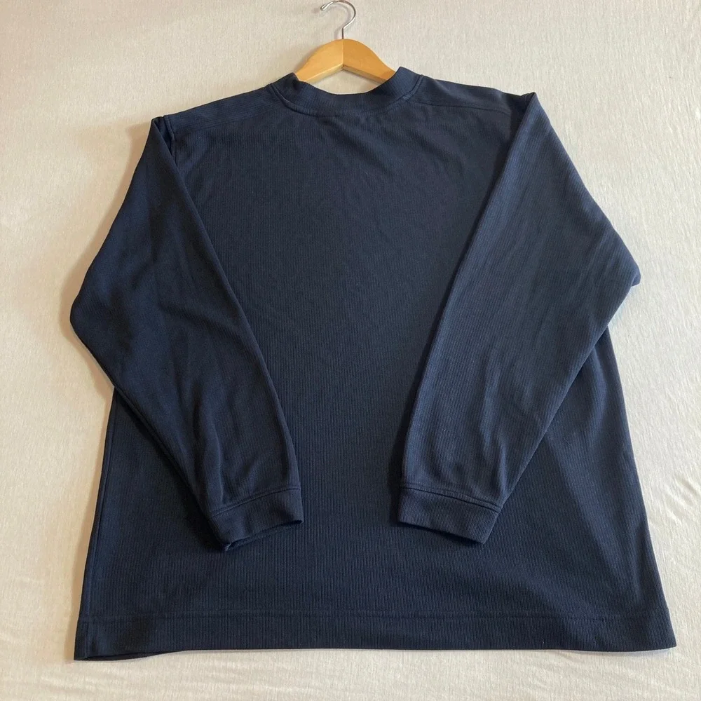 The North Face Tekware Mens XL Navy Blue Ribbed Mock Neck Long Sleeve‎ Shirt USA